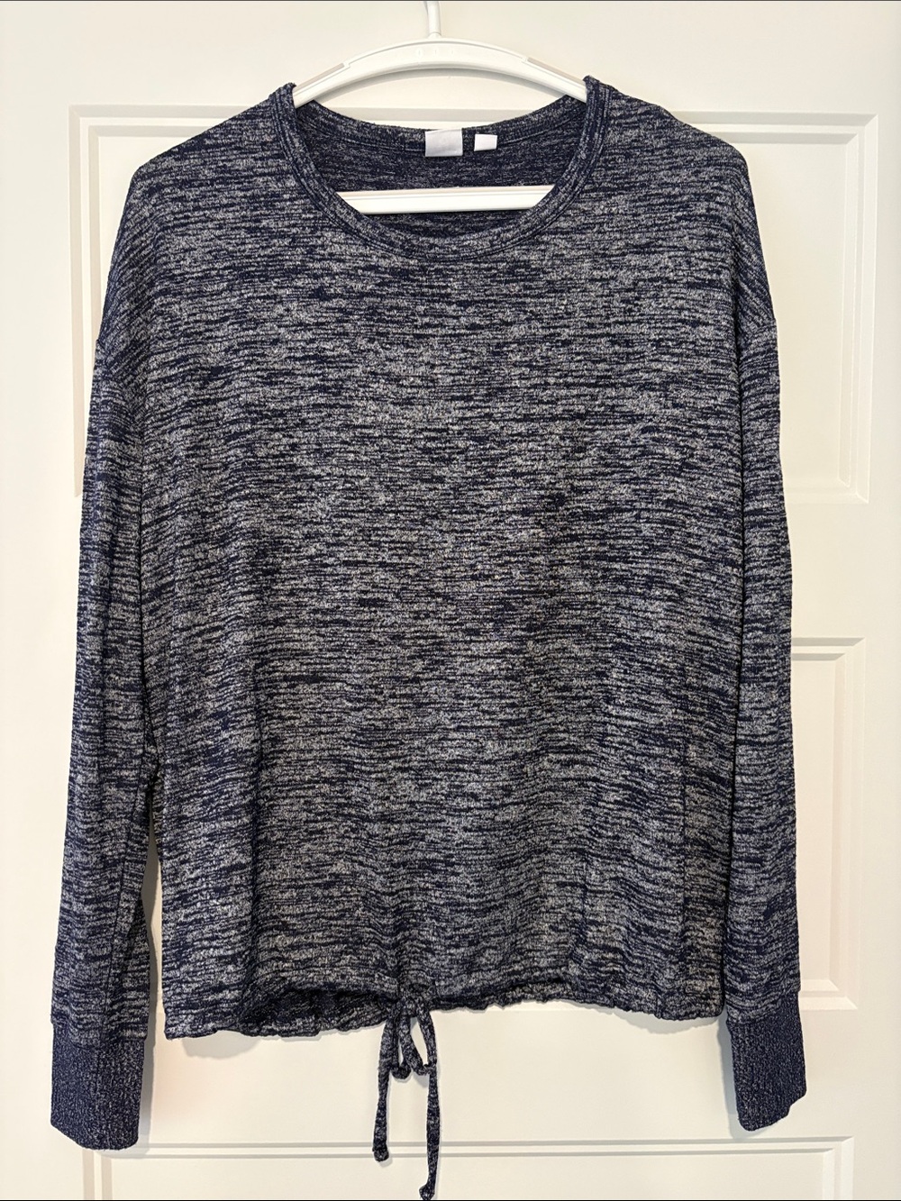 GAP Navy and White Heathered Long Sleeve Top